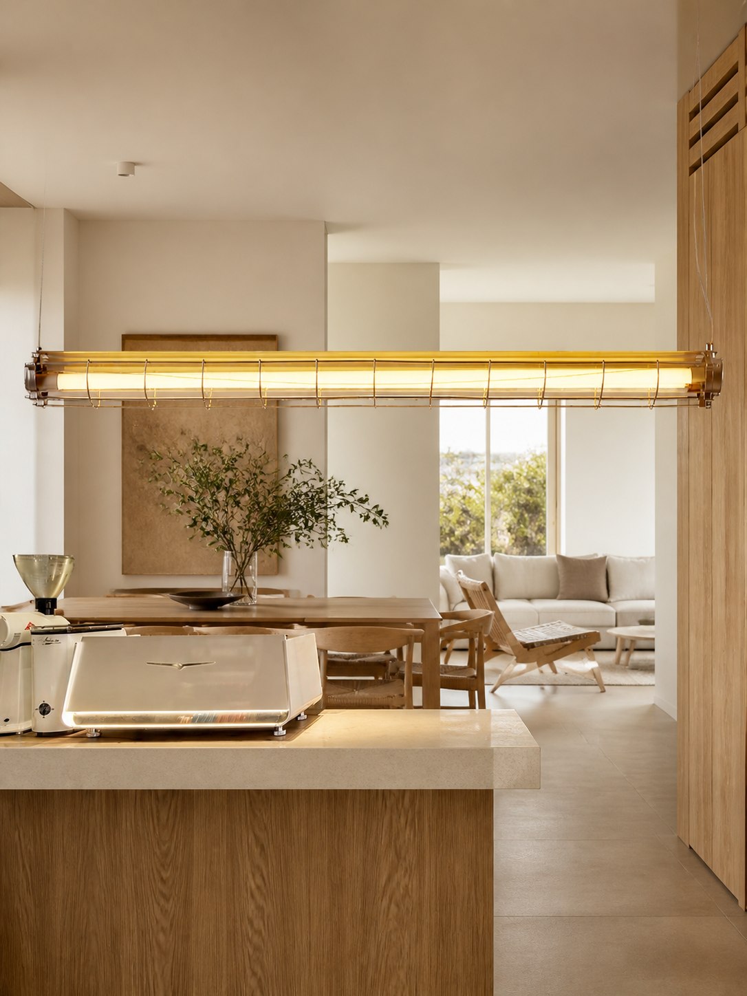 Modern Acrylic Linear LED Chandelier in Black or Silver