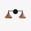 Conique Metal Two-Light Industrial Vanity Sconce – Wall Fixture for Bathroom & Hallway