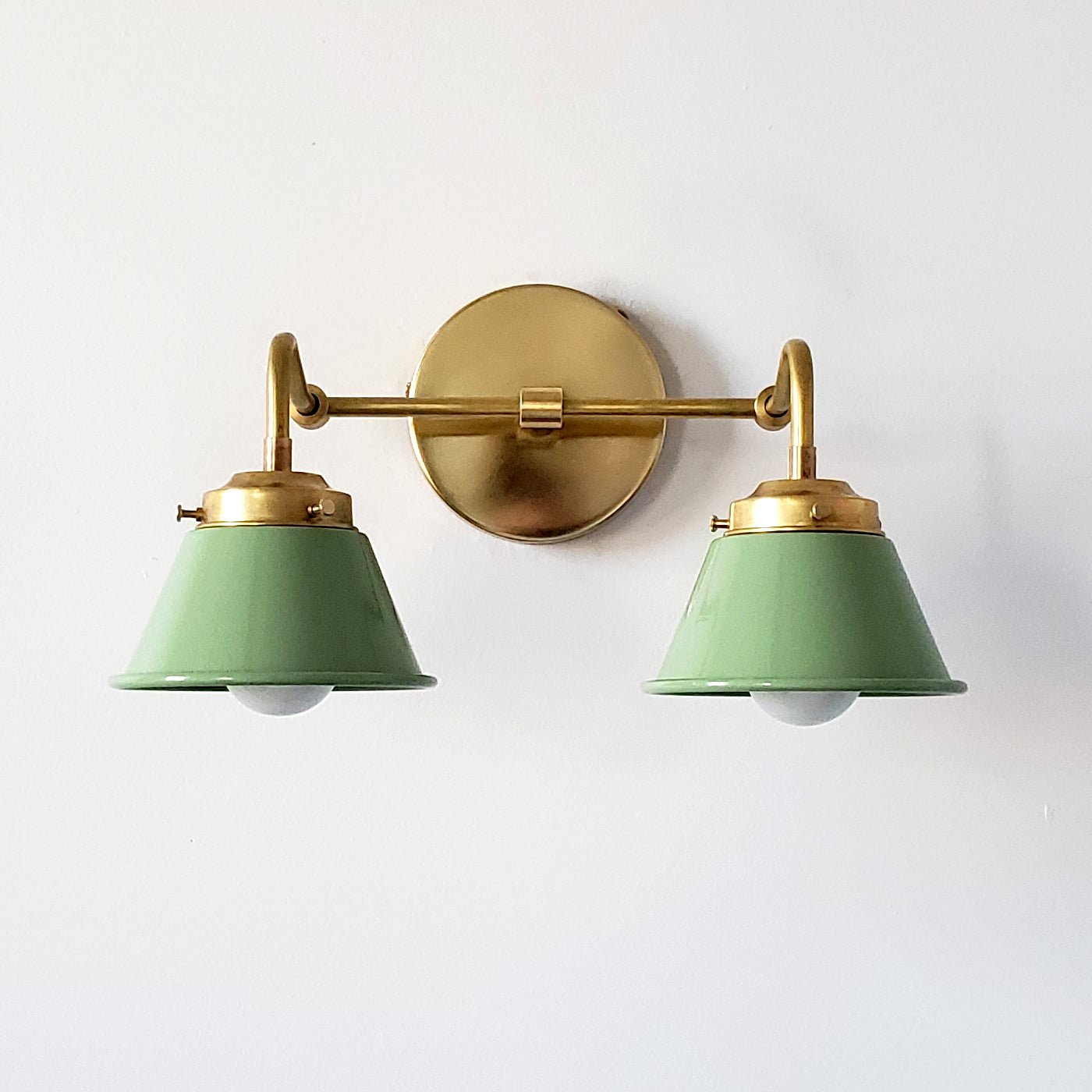 Modern Double Cone Brass Sconce - Accent Lighting For Bathroom & Hallway