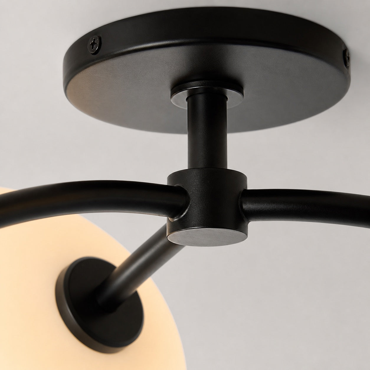 Arden Glass Contemporary 3 Light Ceiling Fixture - Sculptural Multi-Light Fixture for Living Spaces