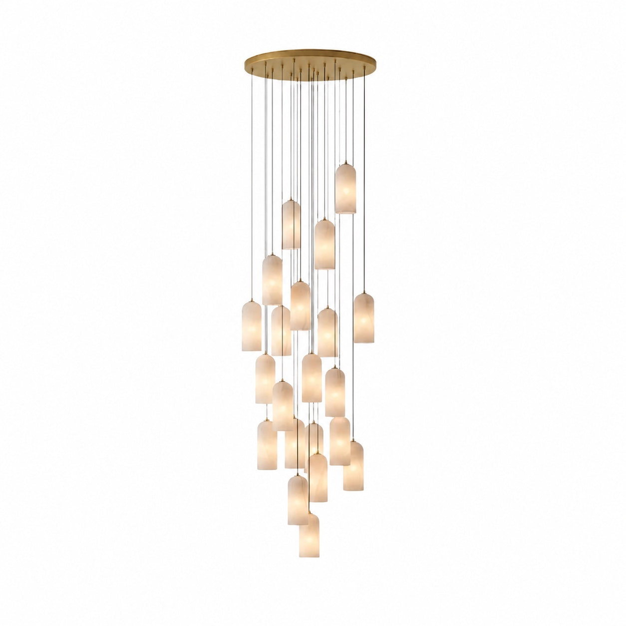 Alabresca Mid Century Alabaster Pendant Light – Multi Head Hanging Lamp for Kitchen Island