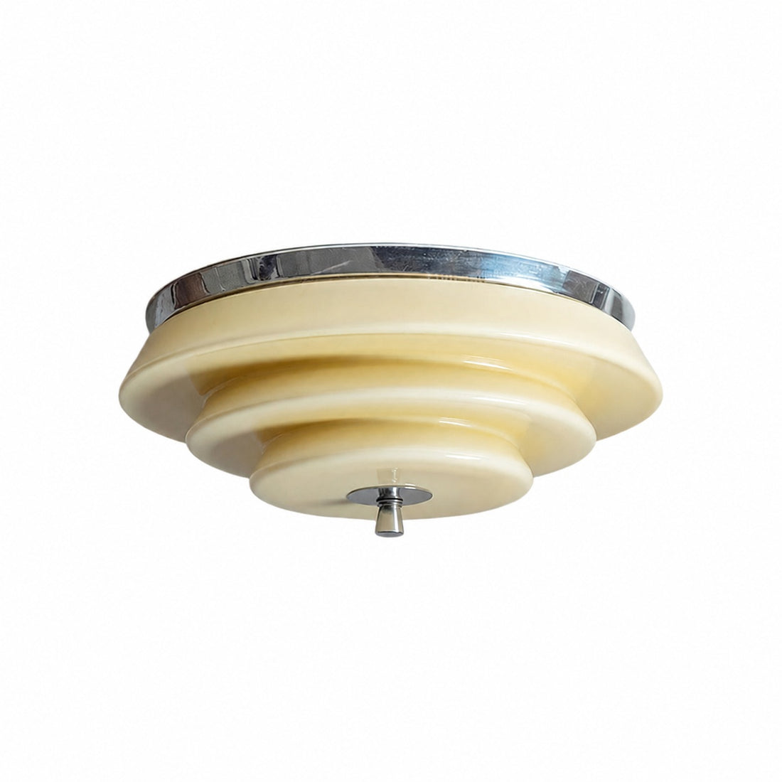 Mallew Flush Mount Ceiling Light – Layered Wave Silhouette Vintage Style Lamp for Indoor Use