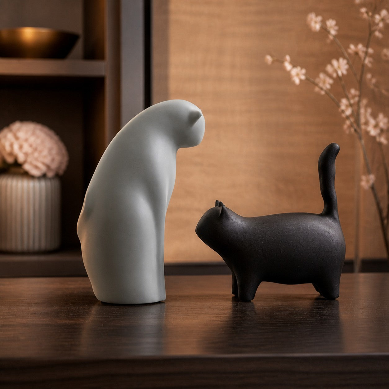 Felora resin cat sculpture variant or set