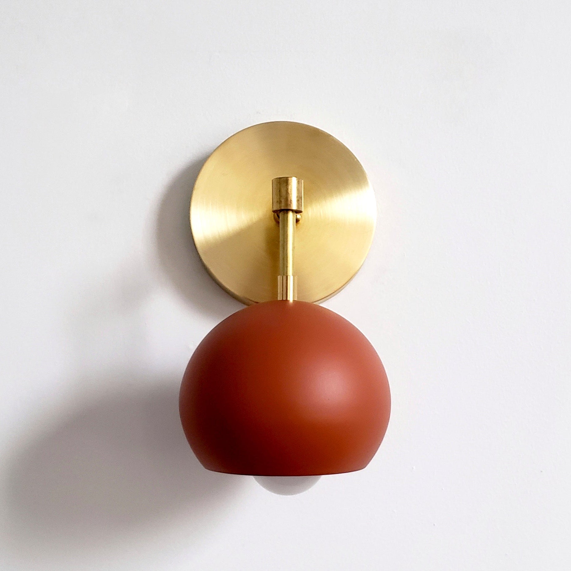 Modern Terra Cotta Globe Accent Wall Sconce
