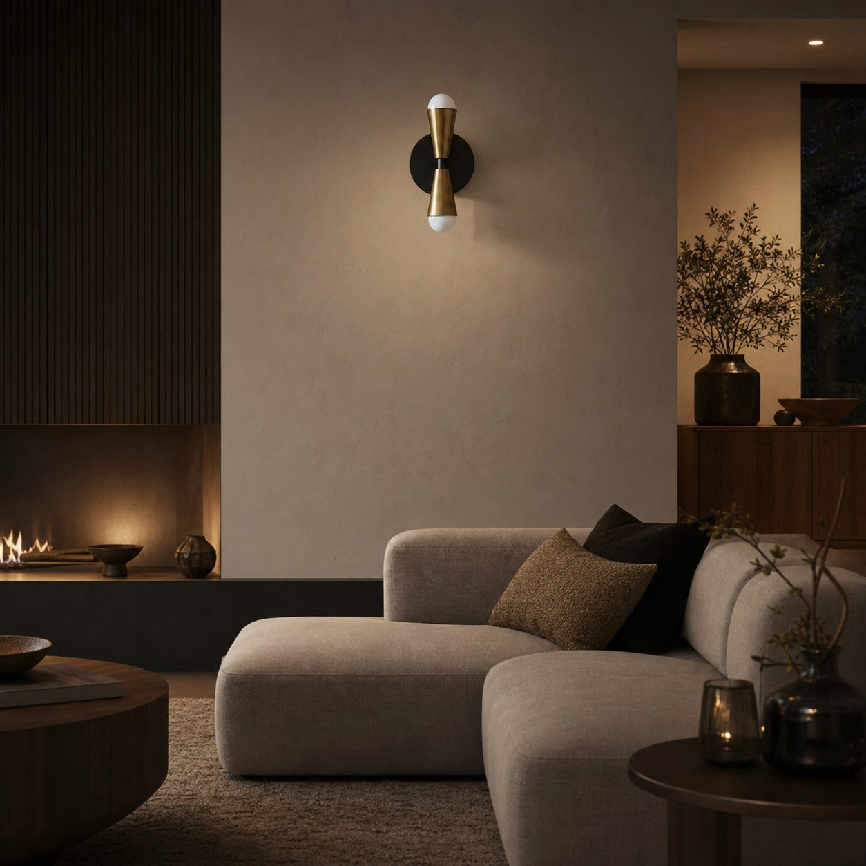 Pyralis Cone Linear Statement Wall Sconce - Modern Two Light Fixture