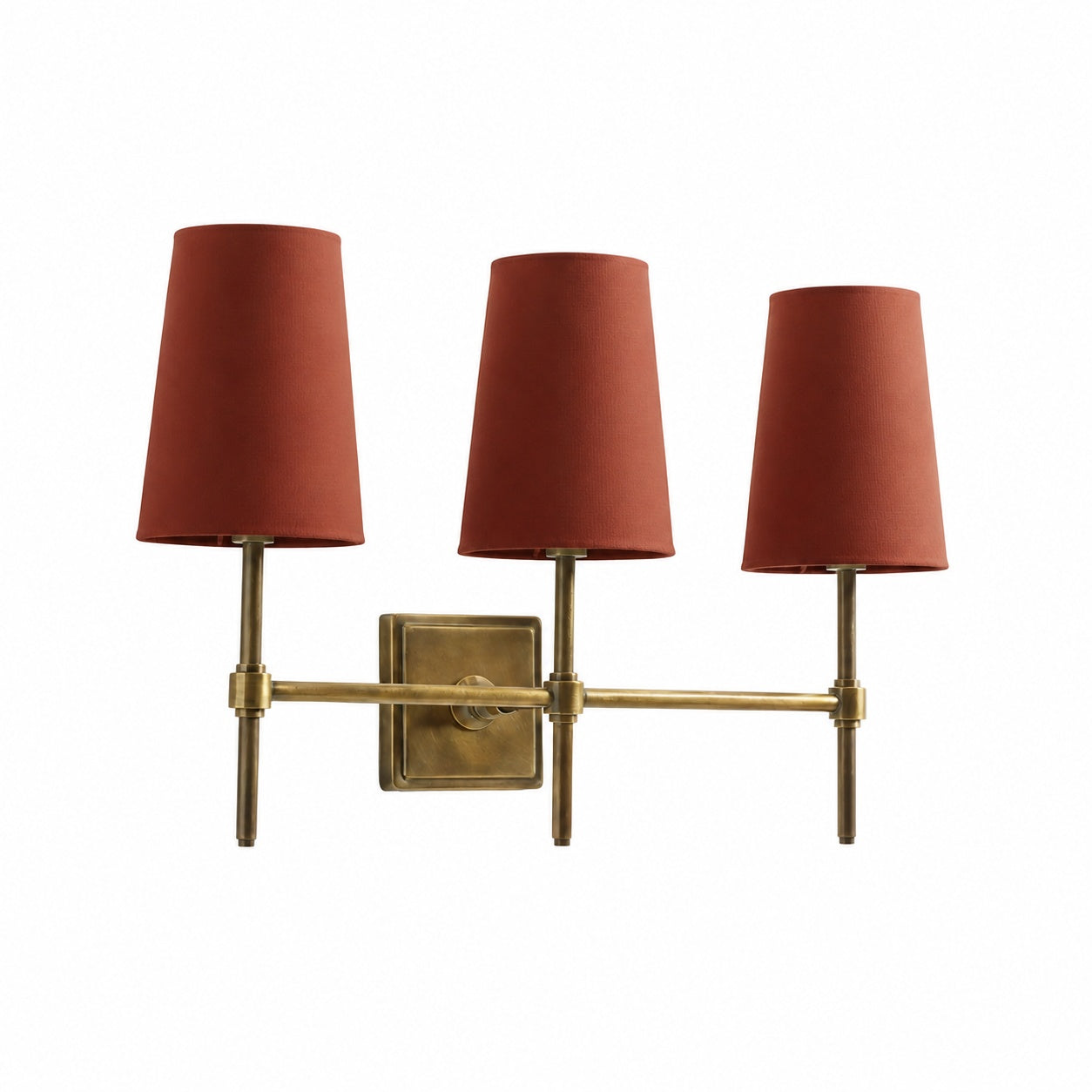 Derlina White Linen Shades Wall Lamp – Retro Metal Multi-Head Lighting Fixture