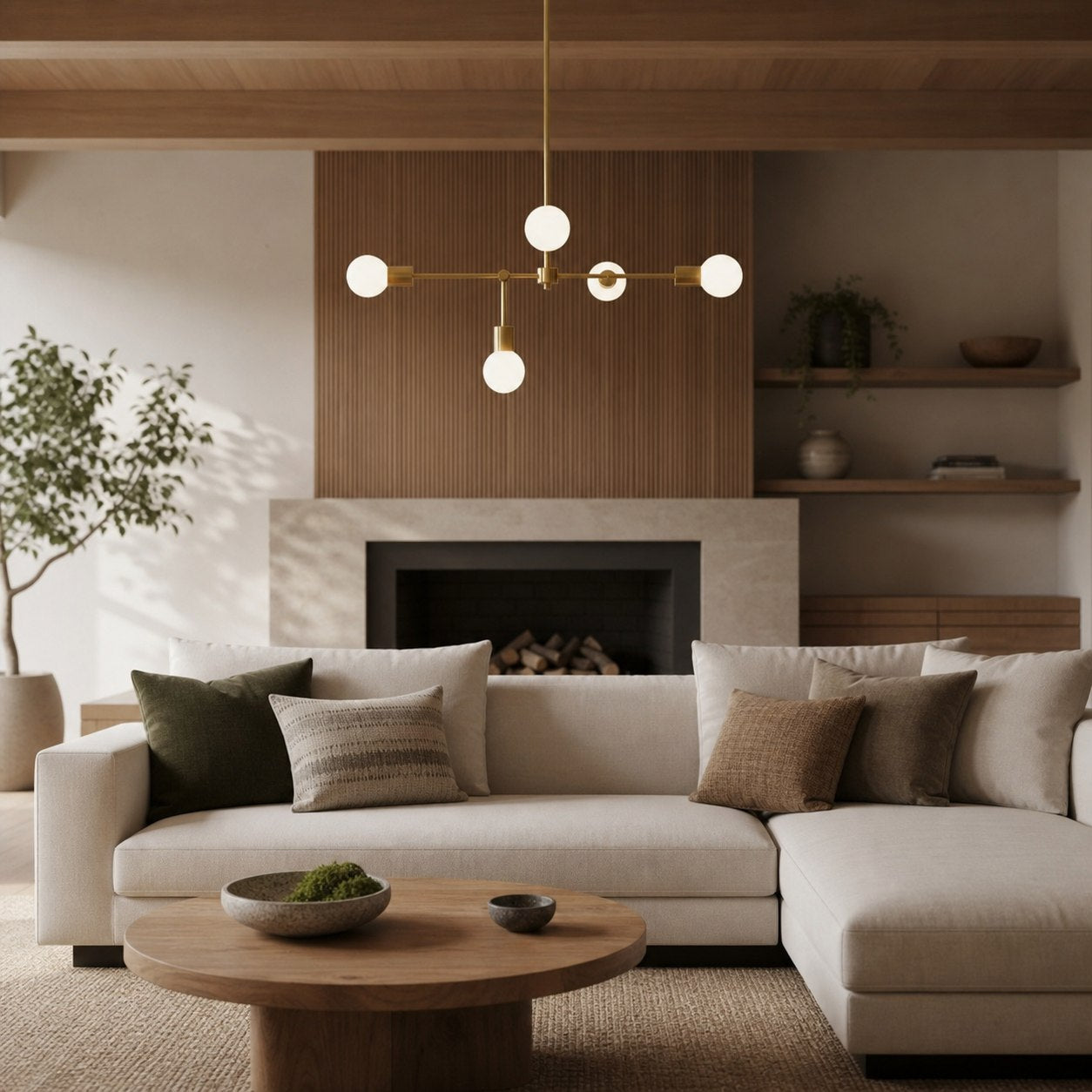 Mobilux Line 5 Light Chandelier - Modern Ceiling Hanging Lamp for Dining Room
