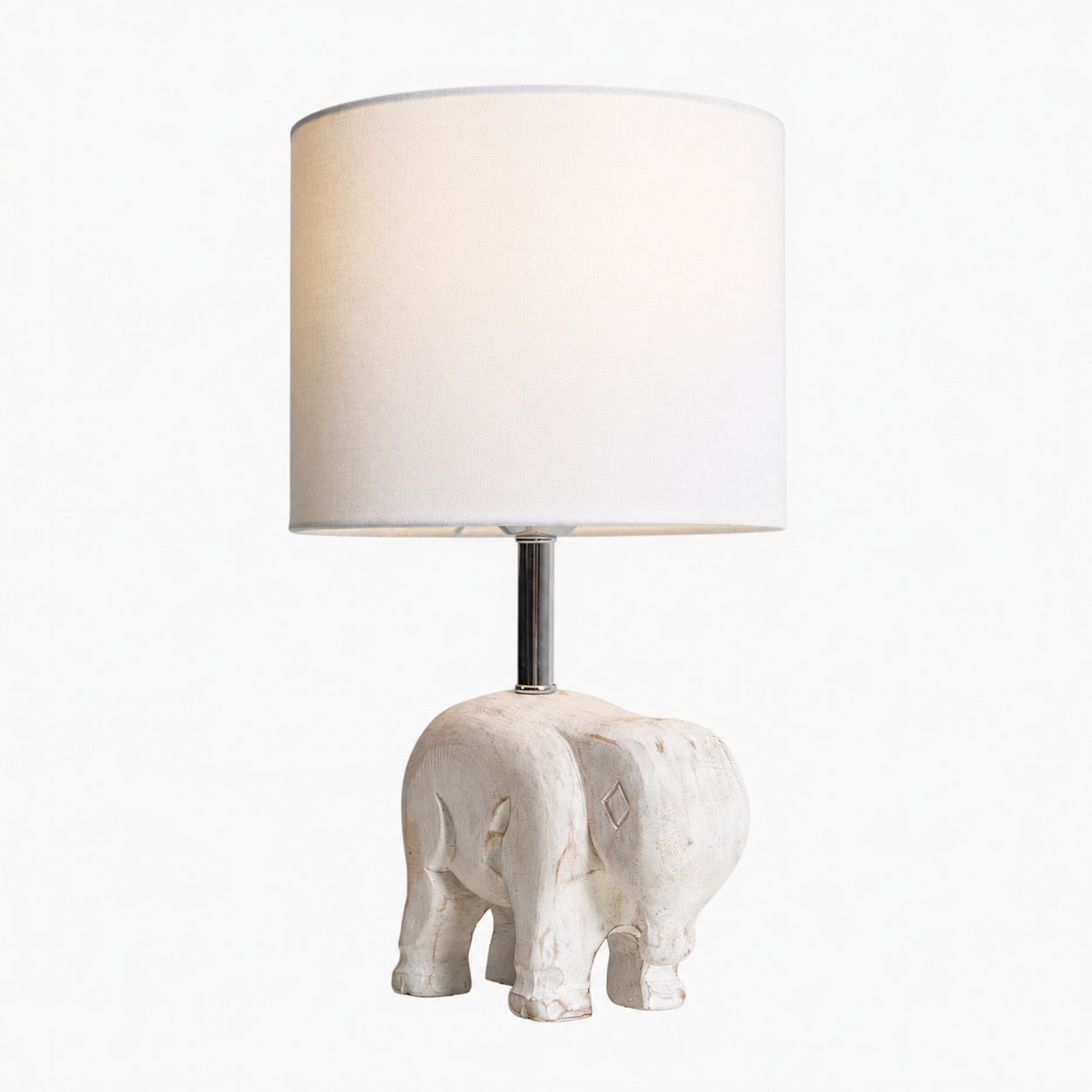 Carved Wood Animal Table Lamp