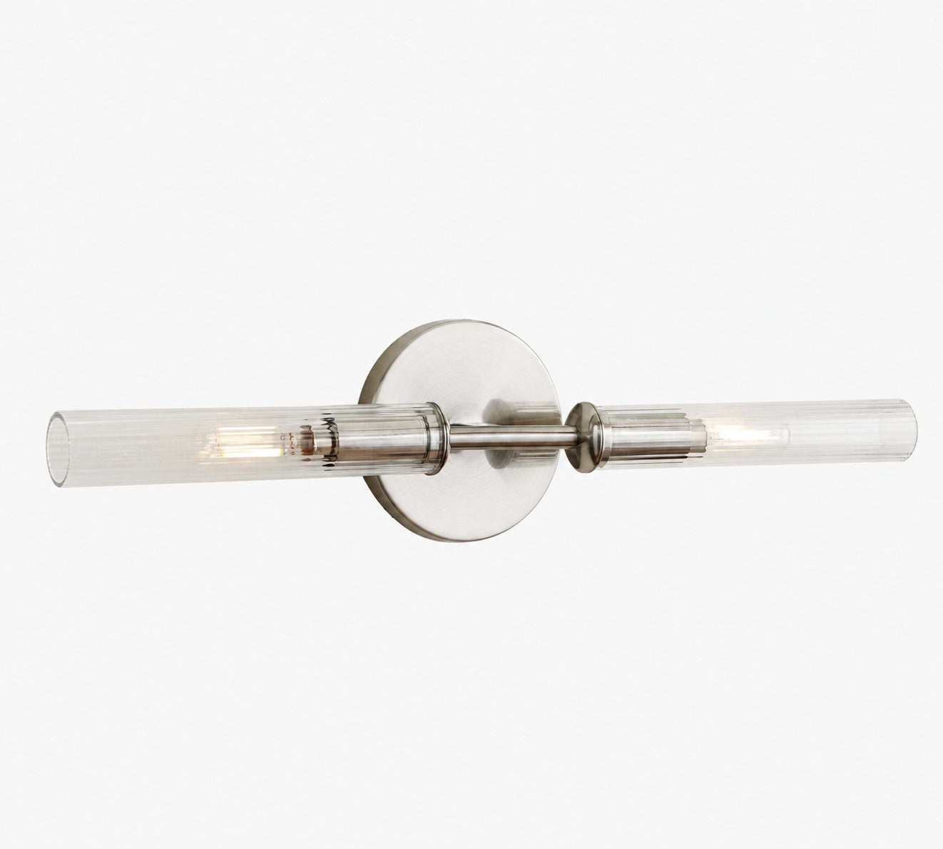 Bravira Ribbed Glass Wall Lamp - Tube Metal Light in Classic Finishes