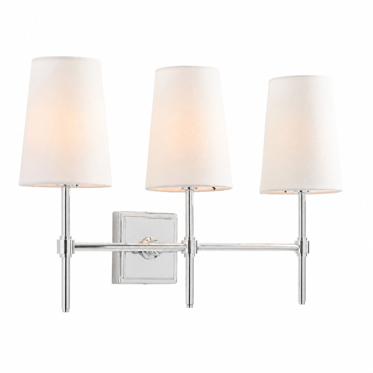 Derlina White Linen Shades Wall Lamp – Retro Metal Multi-Head Lighting Fixture