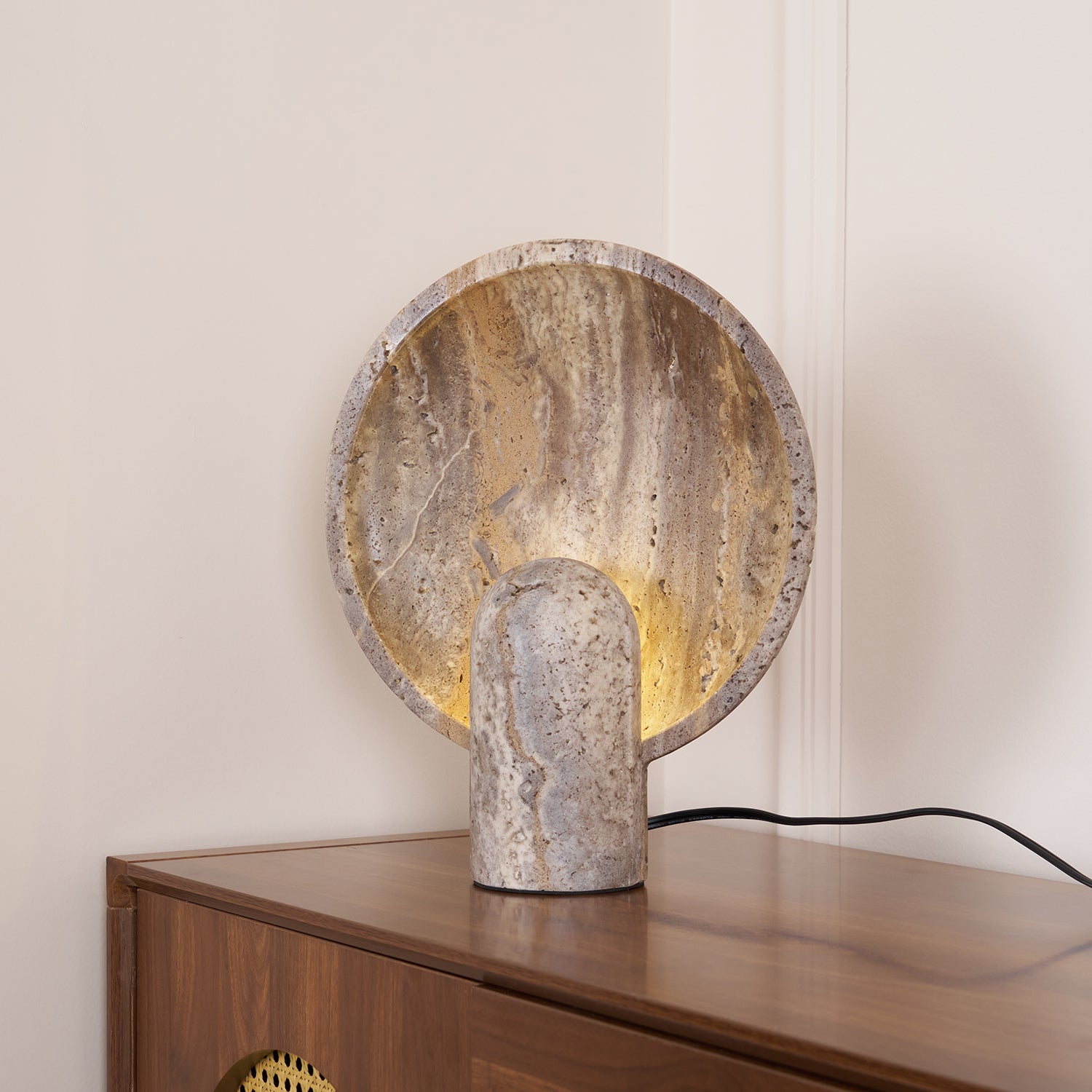 Wabi-sabi Style Eclipse Stone Table Lamp