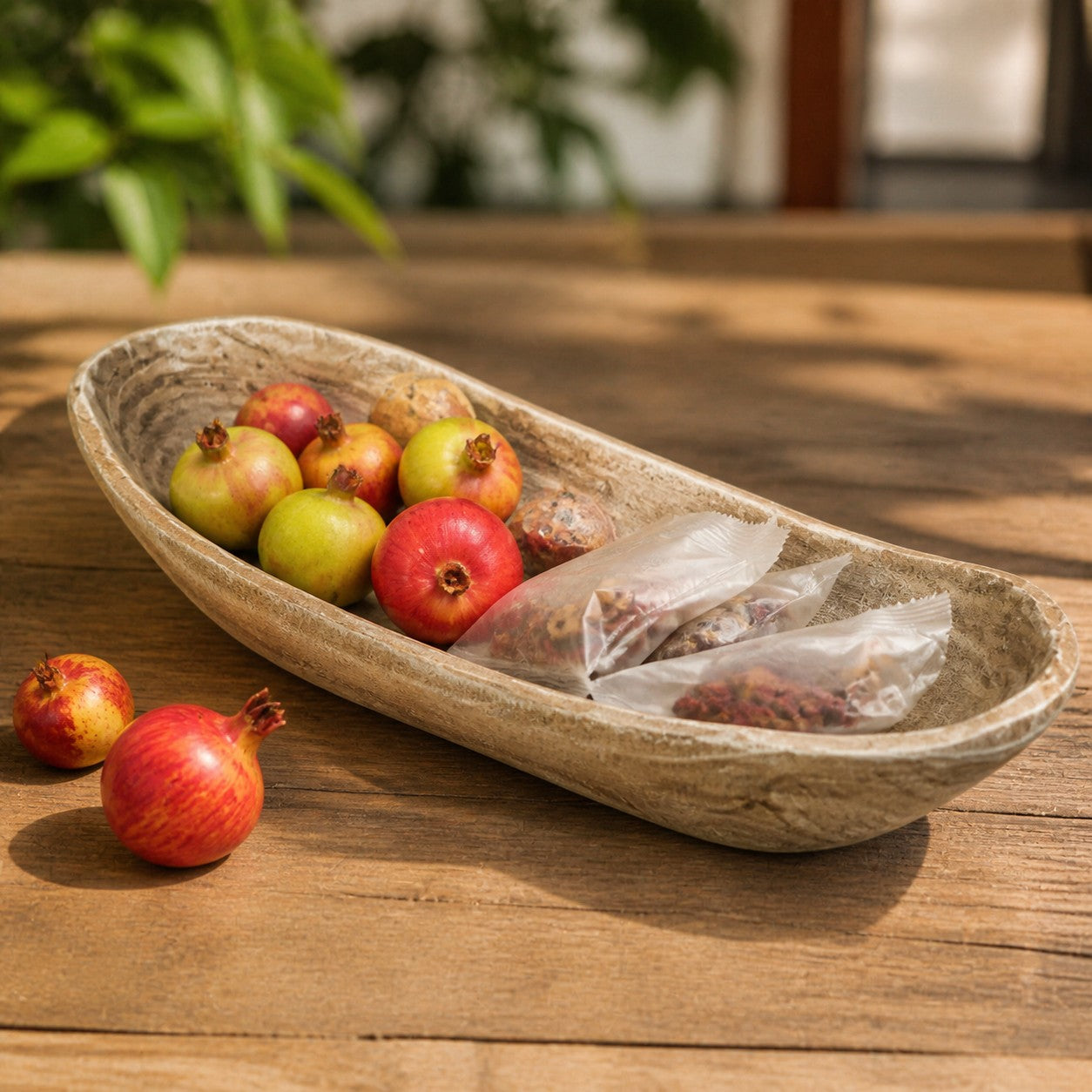 Distressed Paulownia Wood Boat-Shaped Serving Tray scene 6