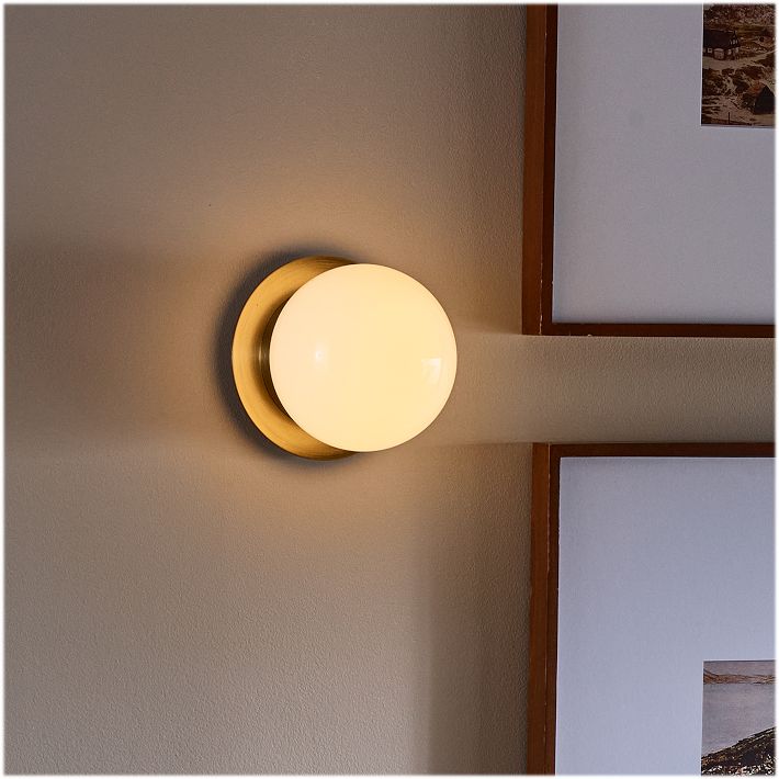 Rivolence Wall Sconce – Antique Brass Milk Glass Light
