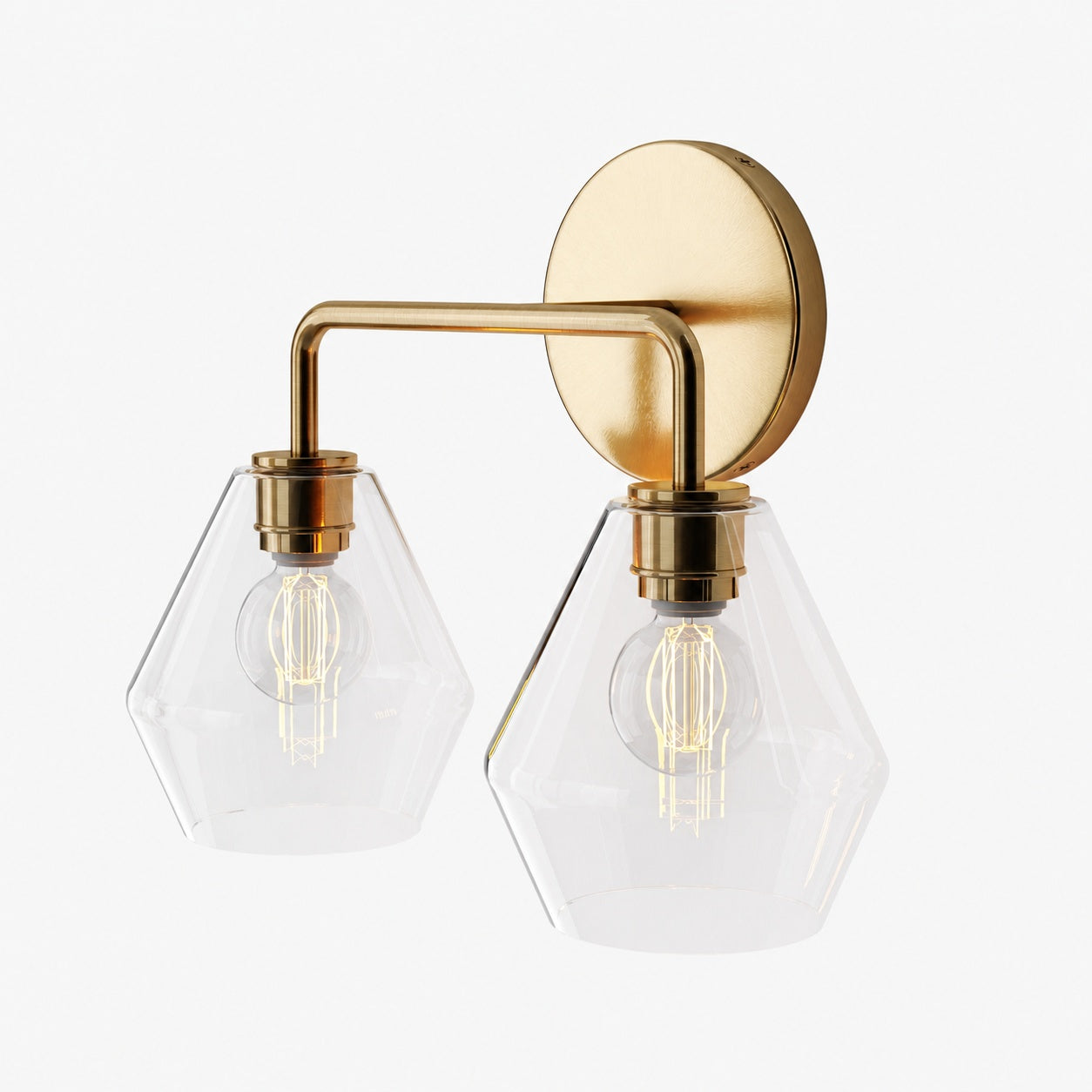 Merin Multi Head Dressing Table Wall Lamp - Metal And Glass Sculptural Lamp