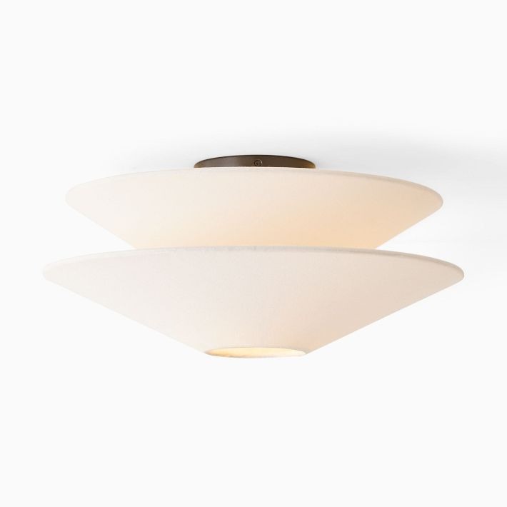 Solivara Flushmount Recessed Milky White Fabric Simple Ceiling Lamp