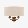 Tela Classic Wall Sconce with Fabric Shade – Elegant Metal Finish Wall Light for Living Room / Bedroom