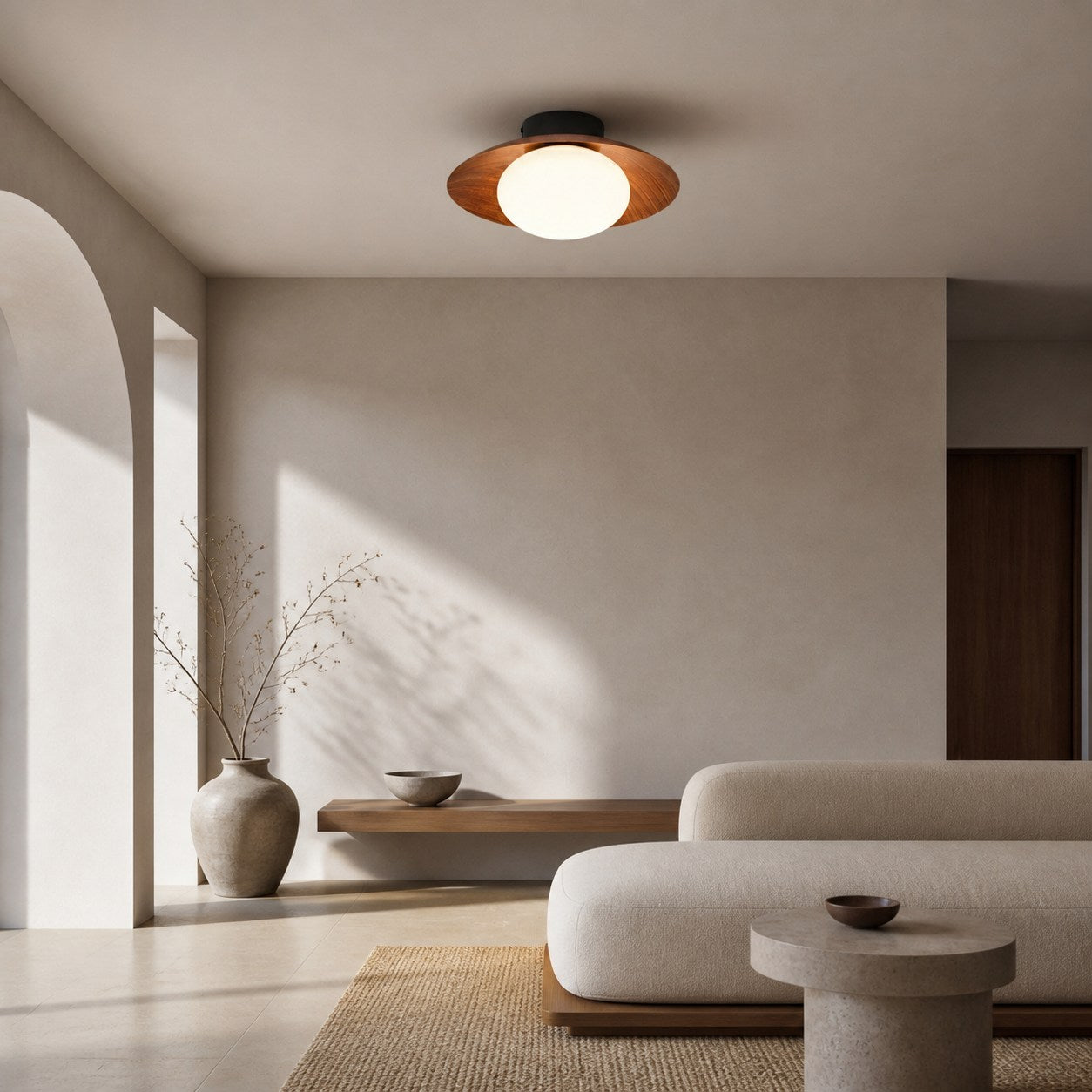 Oribela Ceiling Light Sculptural Globe Aesthetic with Soft Ambient Glow for Kitchen and Lounge
