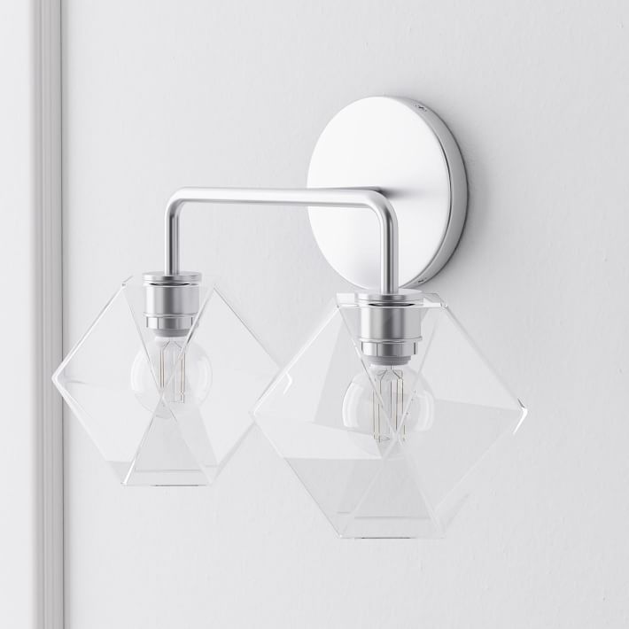 Talvior Geometric Modern Bathroom Sconce - Faceted Shade Light in Luxe Finishes