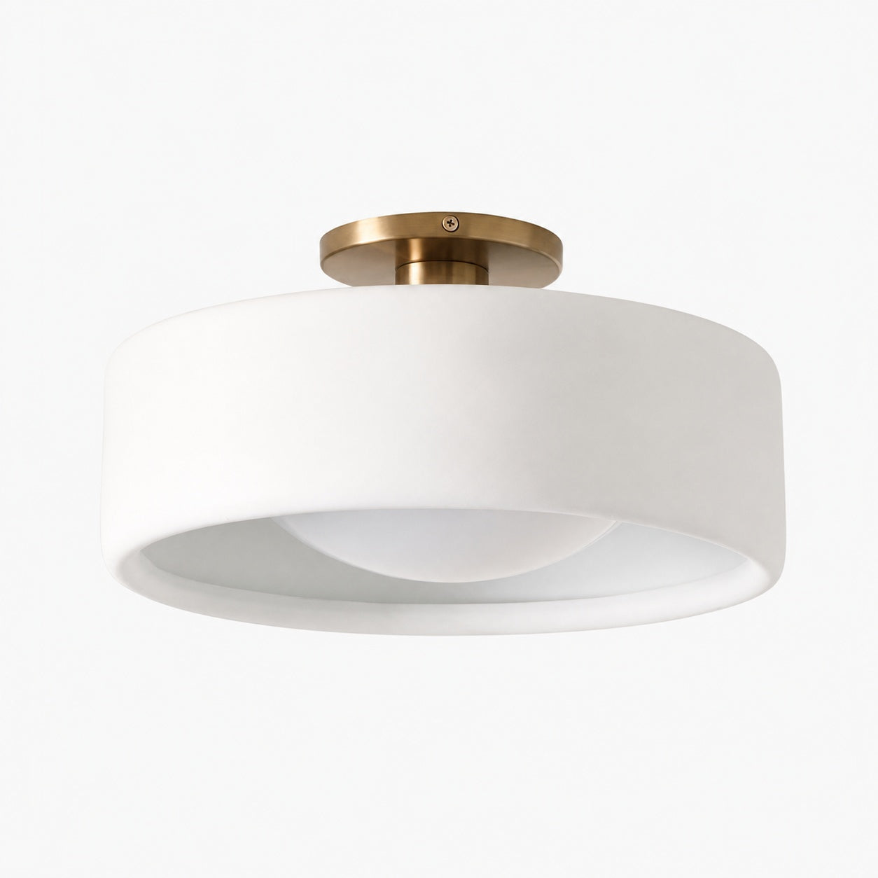 Cerova Modern Porcelain Flush Mount Ceiling Light– Elegant Ivory Shade