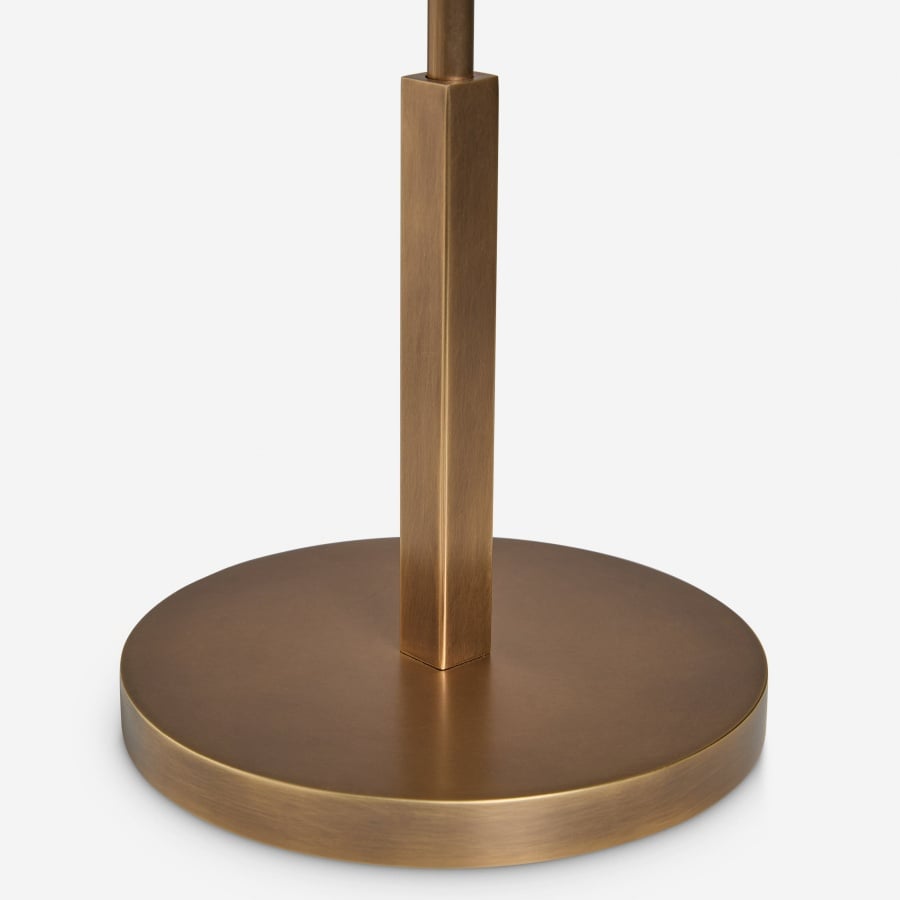 Vellaro Elegant Brass Table Lamp with Fabric Shade – Bedside Light for Contemporary Bedroom