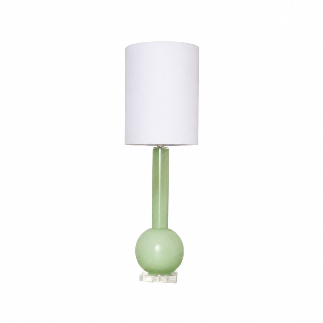 Savara Minimalist Table Lamp - Clean Glass Form with Fabric Shade for Bedrooms