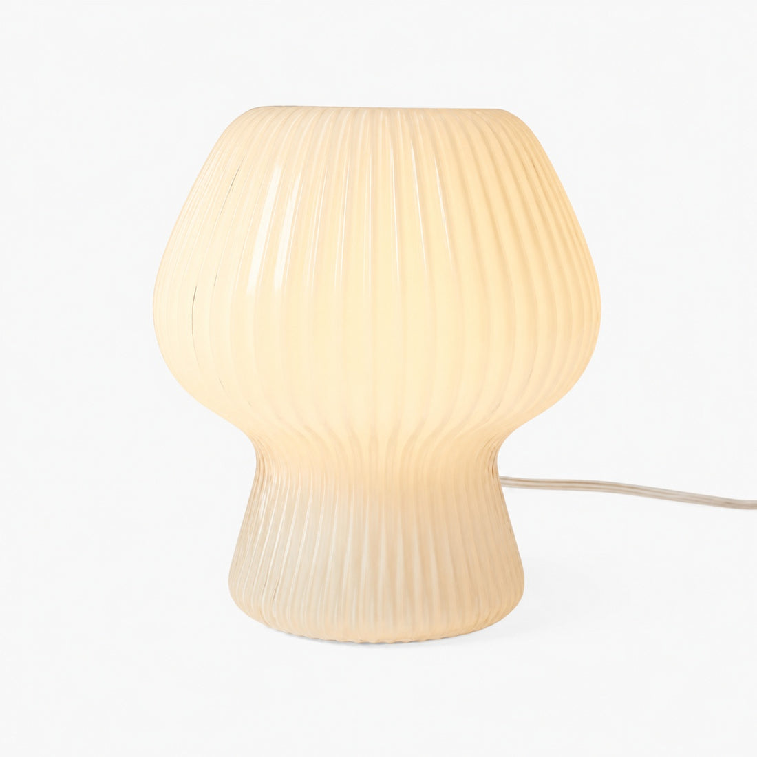 Novarise Ribbed Glass Table Lamp – Textured Glass Accent Lighting