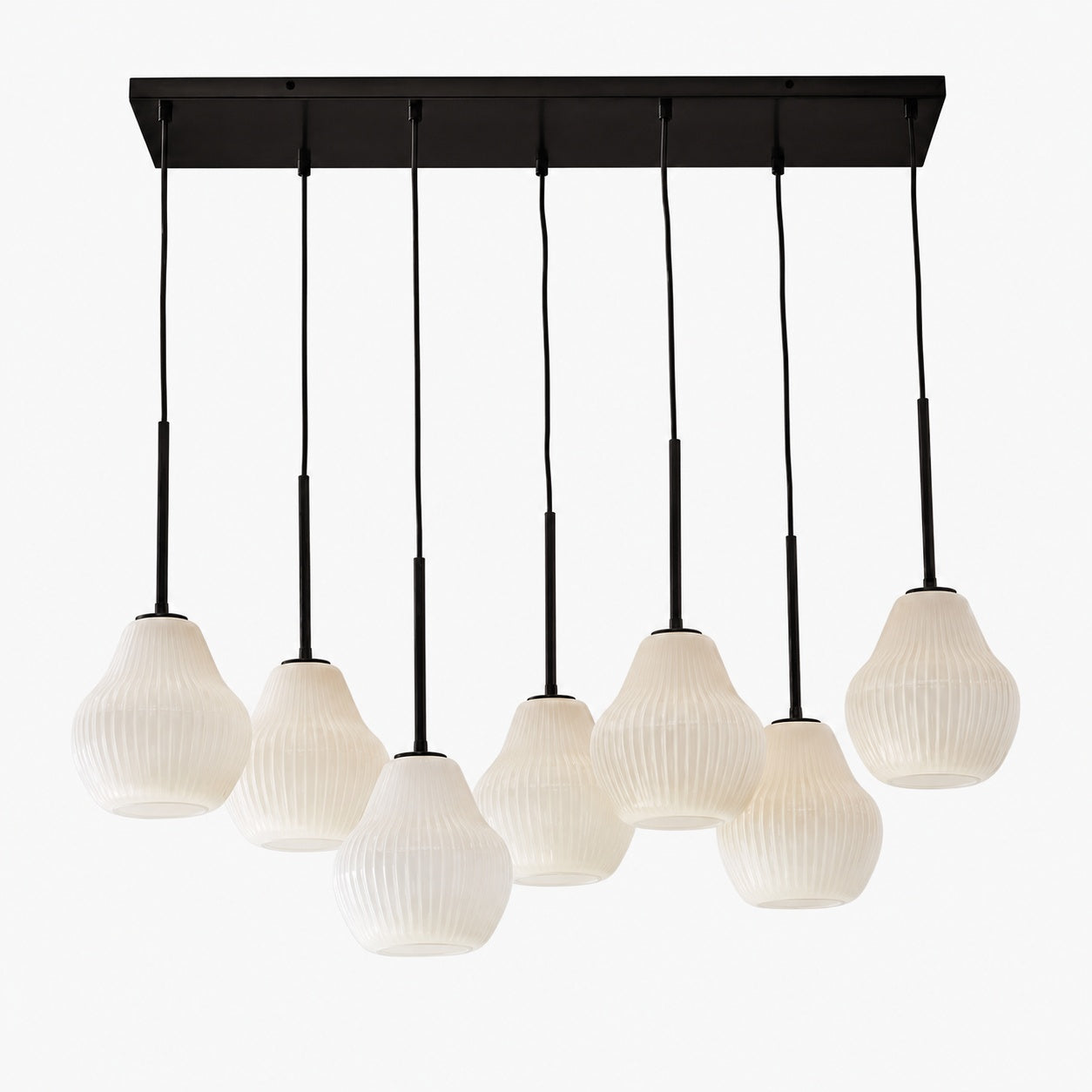 Rivrona Contemporary 7-Light Chandelier - Modern Glass Lighting for Dining Rooms