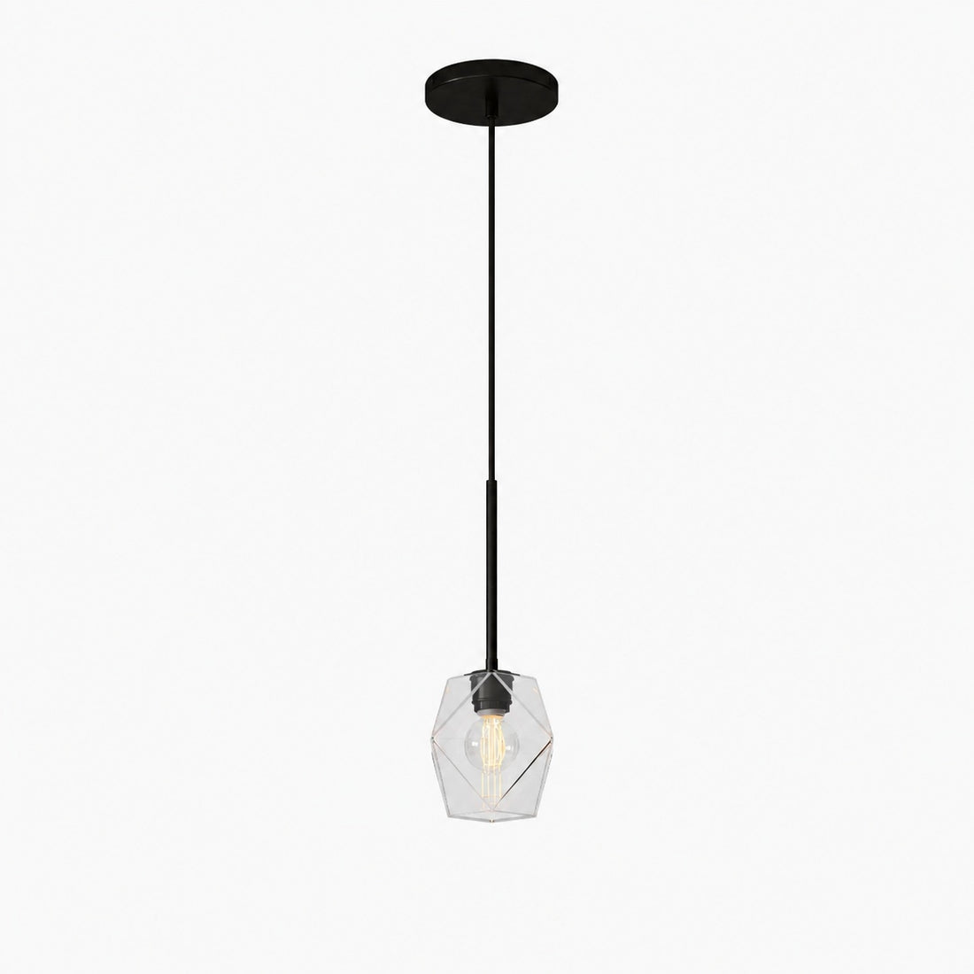 Talvior Faceted Pendant Light – Adjustable Glass Light Fixture