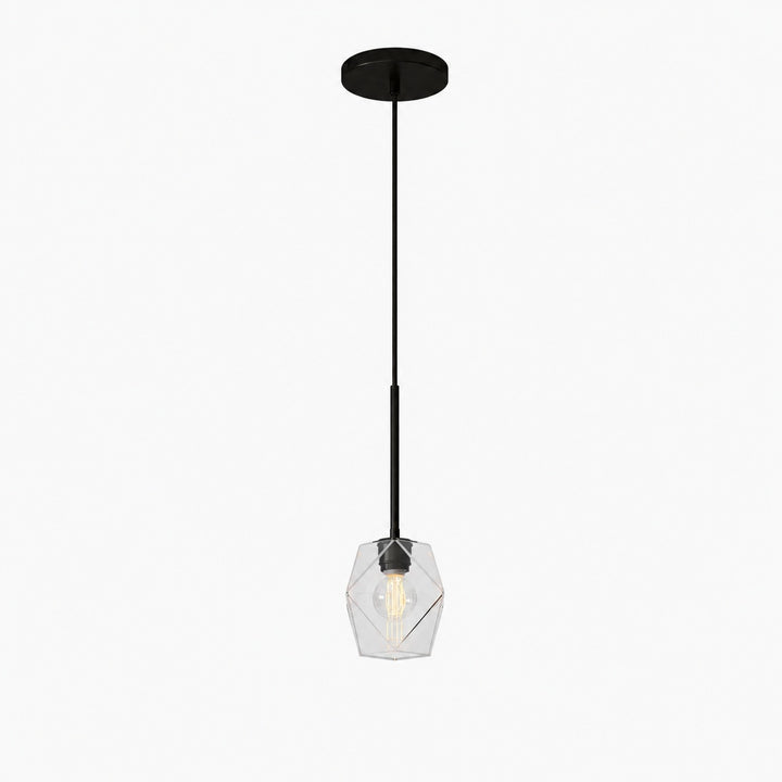 Talvior Faceted Pendant Light – Adjustable Glass Light Fixture