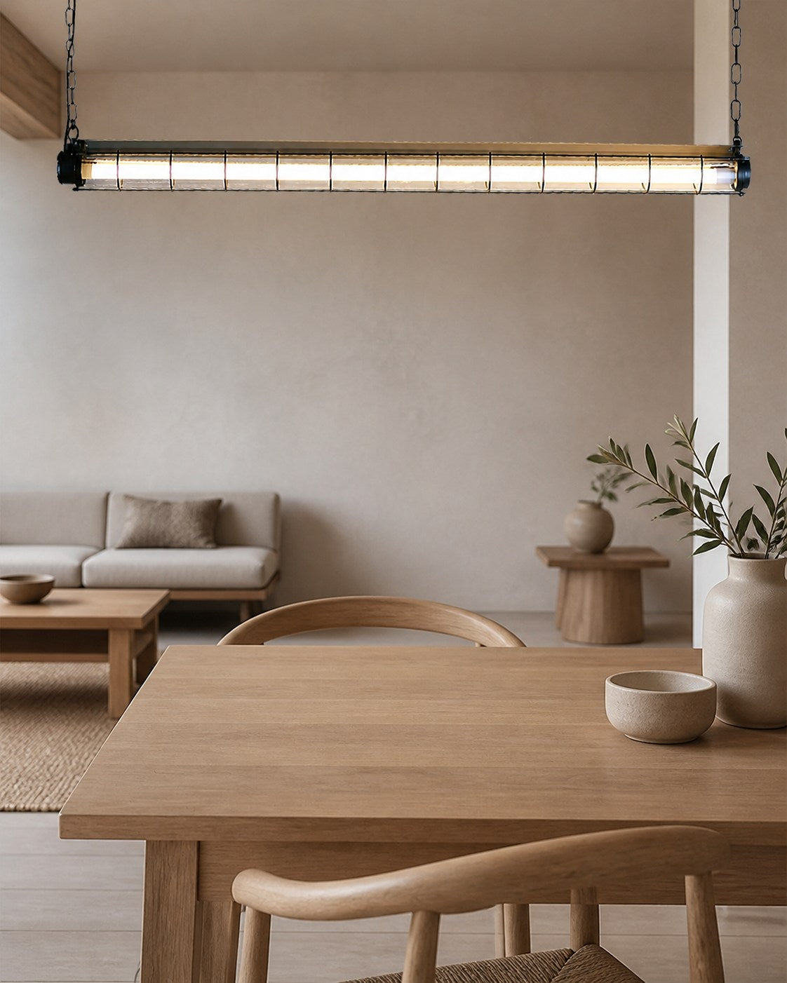 Modern Acrylic Linear LED Chandelier in Black or Silver