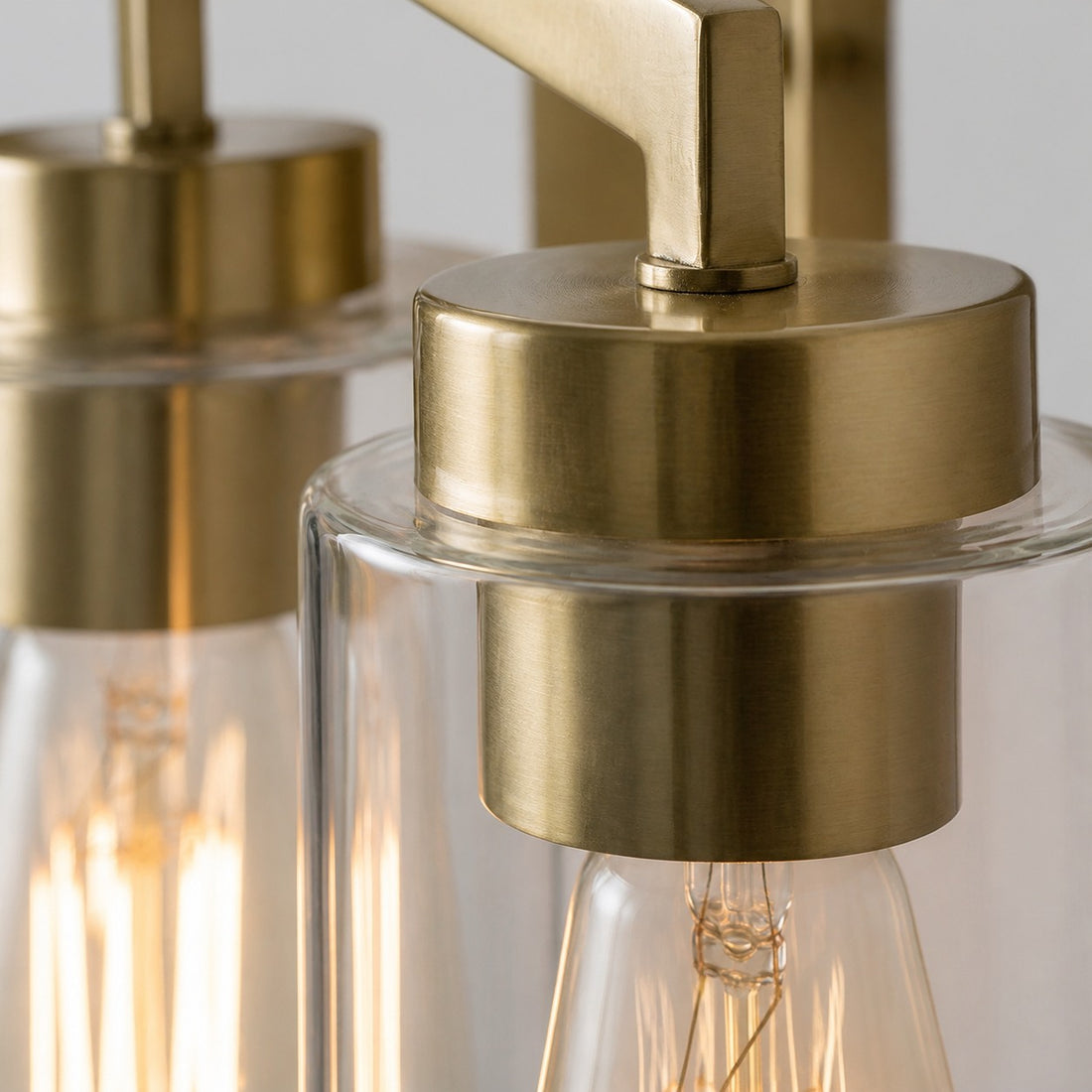 Brassiq Industrial Glass Cylinder Wall Lamp - Vintage Style Bathroom Vanity Light