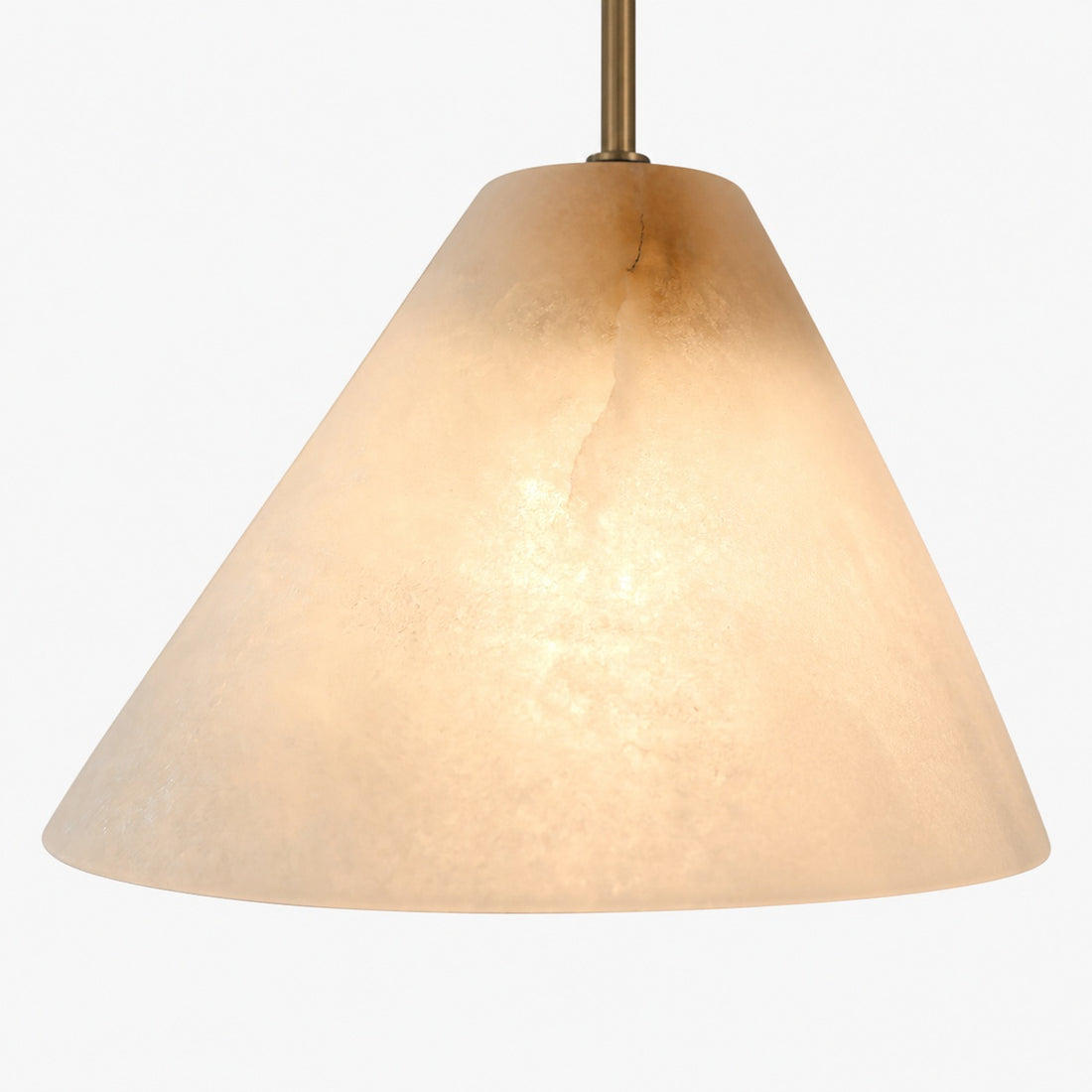 Conical Brass Alabaster Pendant Lamp
