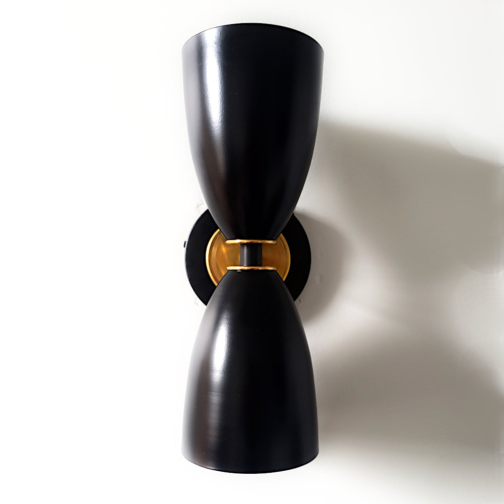 Large Shade Wall Sconce - Bathroom & Hall Lighting, Matte Black