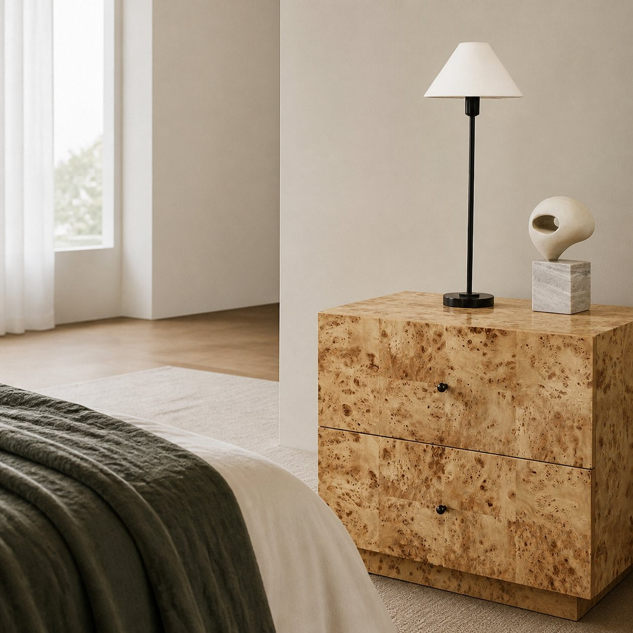 Diora Table & Floor Lamps - Linen Shade Modern Linear Style Sophisticated Accent