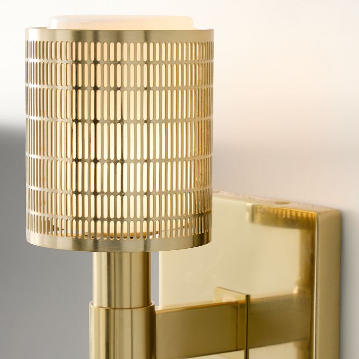Galvia Modern Perforated Metal Sconce - Sleek Wall Light for Hallway & Bathroom