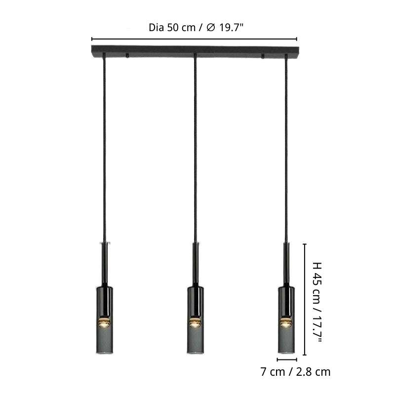 Modern Cylindrical Glass Pendant Light