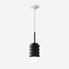 Iron Pendant Lamp with Ribbed Shade - Cream Style Light for Bedroom