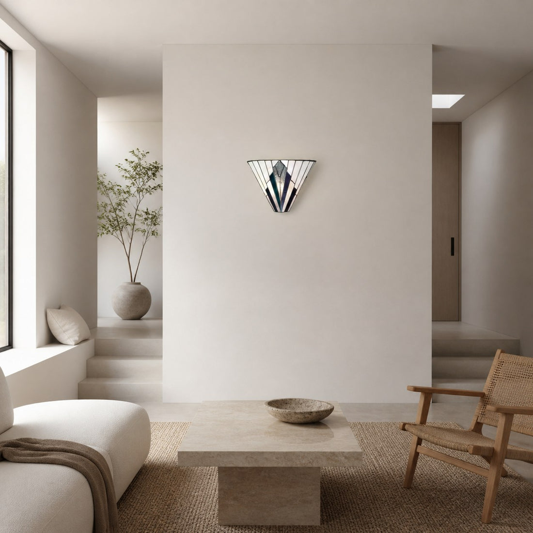 TiffStar Wall Lamp – Vintage Stained Glass for Hallways and Bedrooms