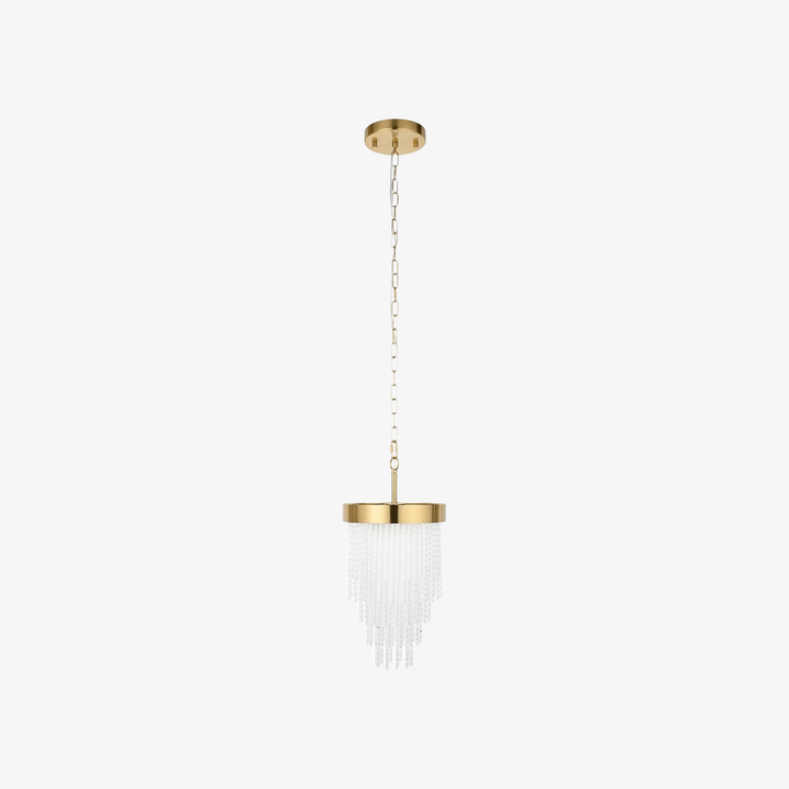 Cavara Multi-Tier Glass Rod Chandelie – Tiered Brass Pendant for Dining and Entry