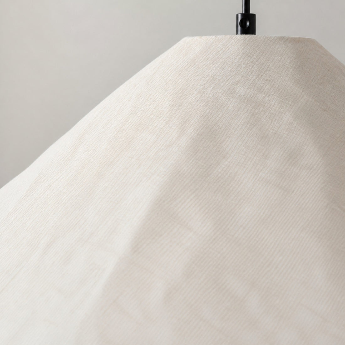 Zalen Textured Pleated Linen Pendant Lamp - Neutral Fabric Style Pendant Lamp for Bedroom & Living Room
