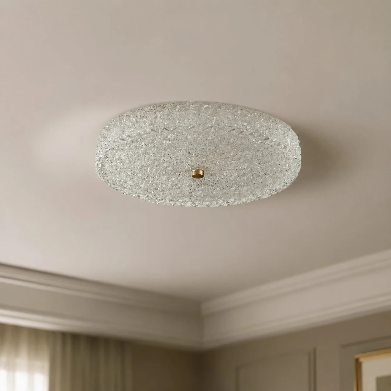 Modern Cut Glass Flush Mount Ceiling Light