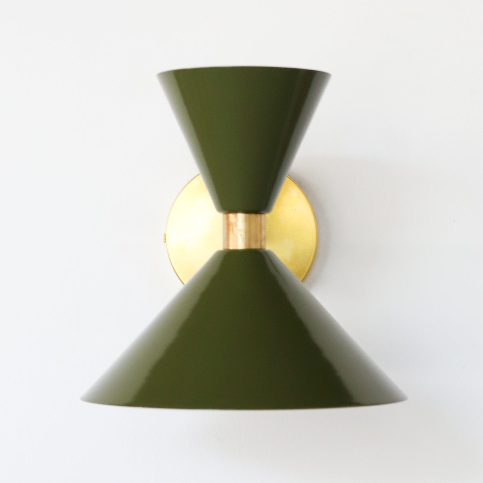 Brass Cone Wall Sconce - Hourglass Lighting for Home Spaces
