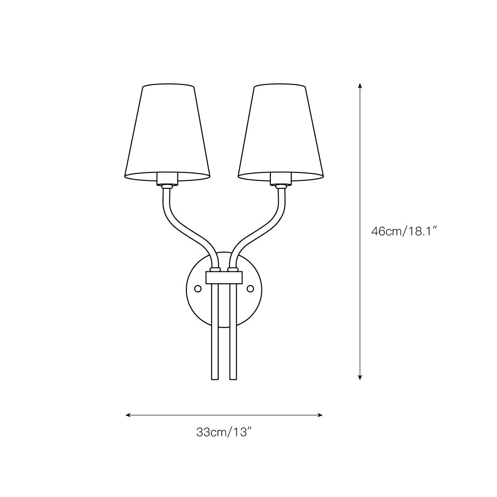 Hotel Inspired Gold Plated Dual Head Wall Lamp for Bedroom