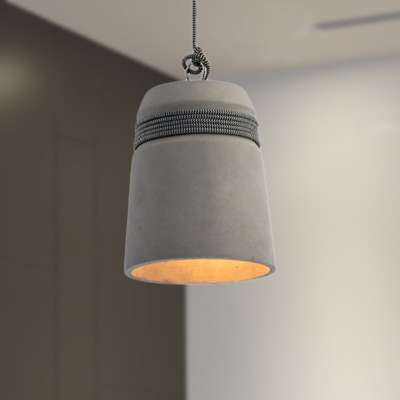 Nordic Cement Hemp Rope Pendant Lamp