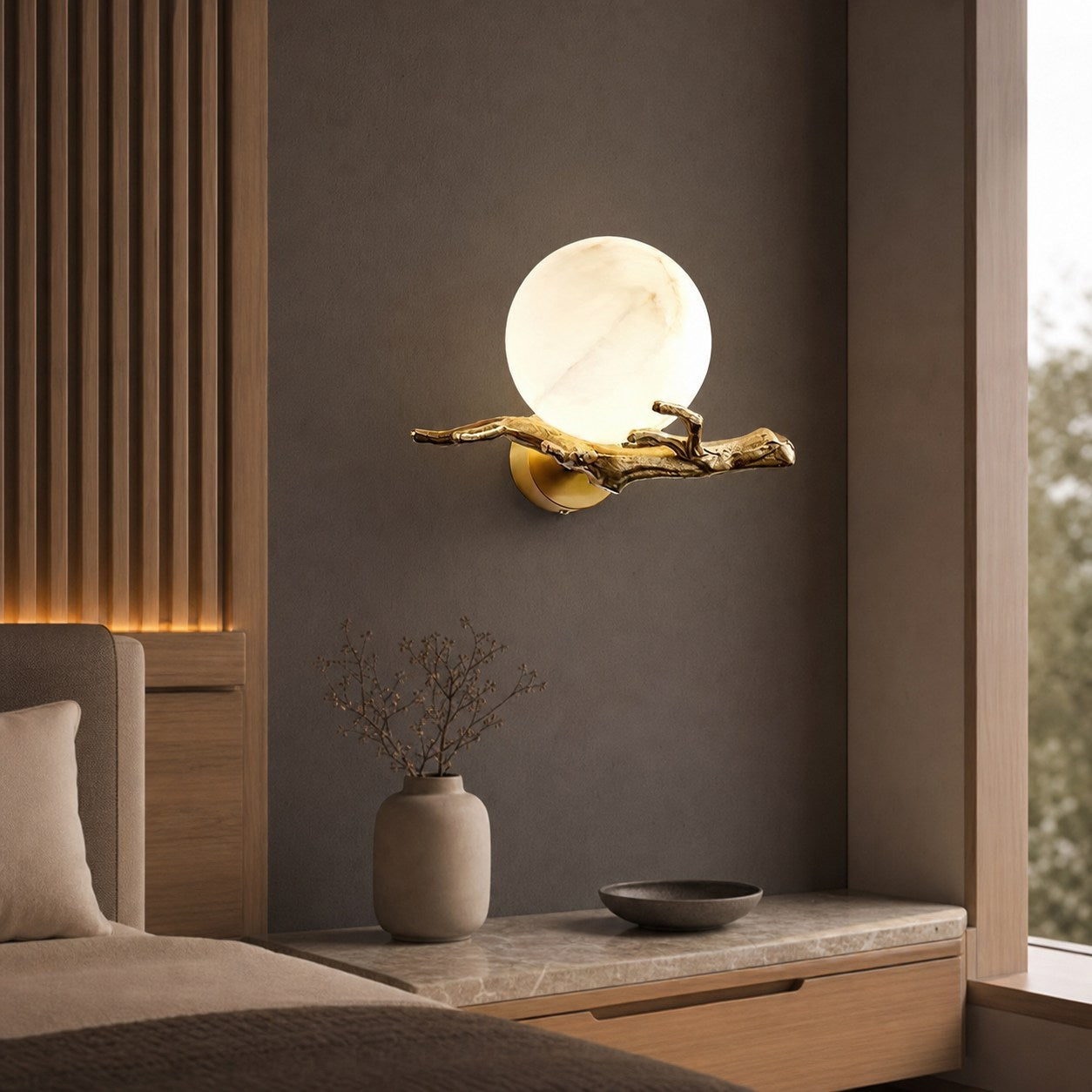 Retro Twigs Alabaster Wall Lamp
