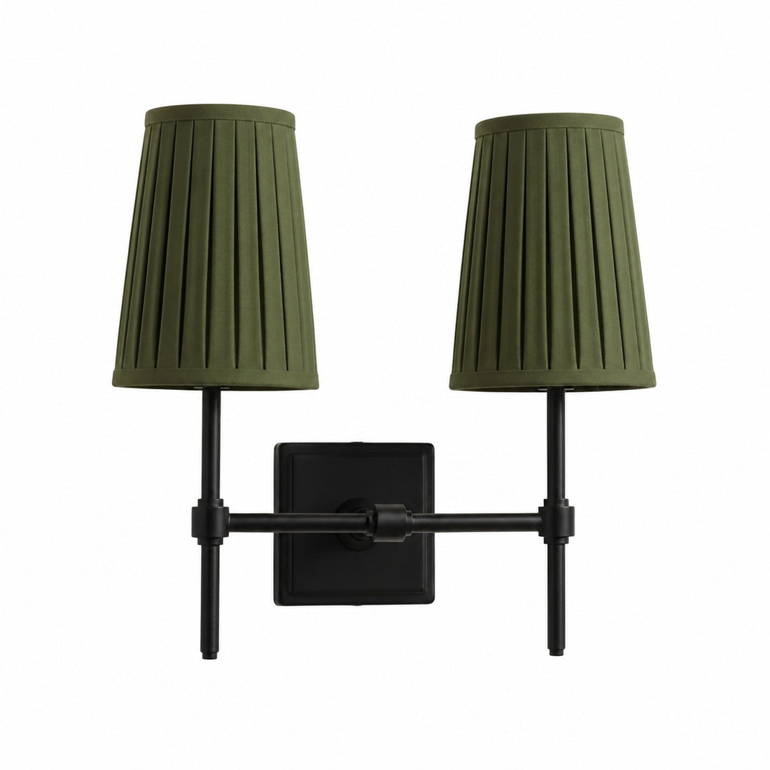 Derlina White Linen Shades Wall Lamp – Retro Metal Multi-Head Lighting Fixture
