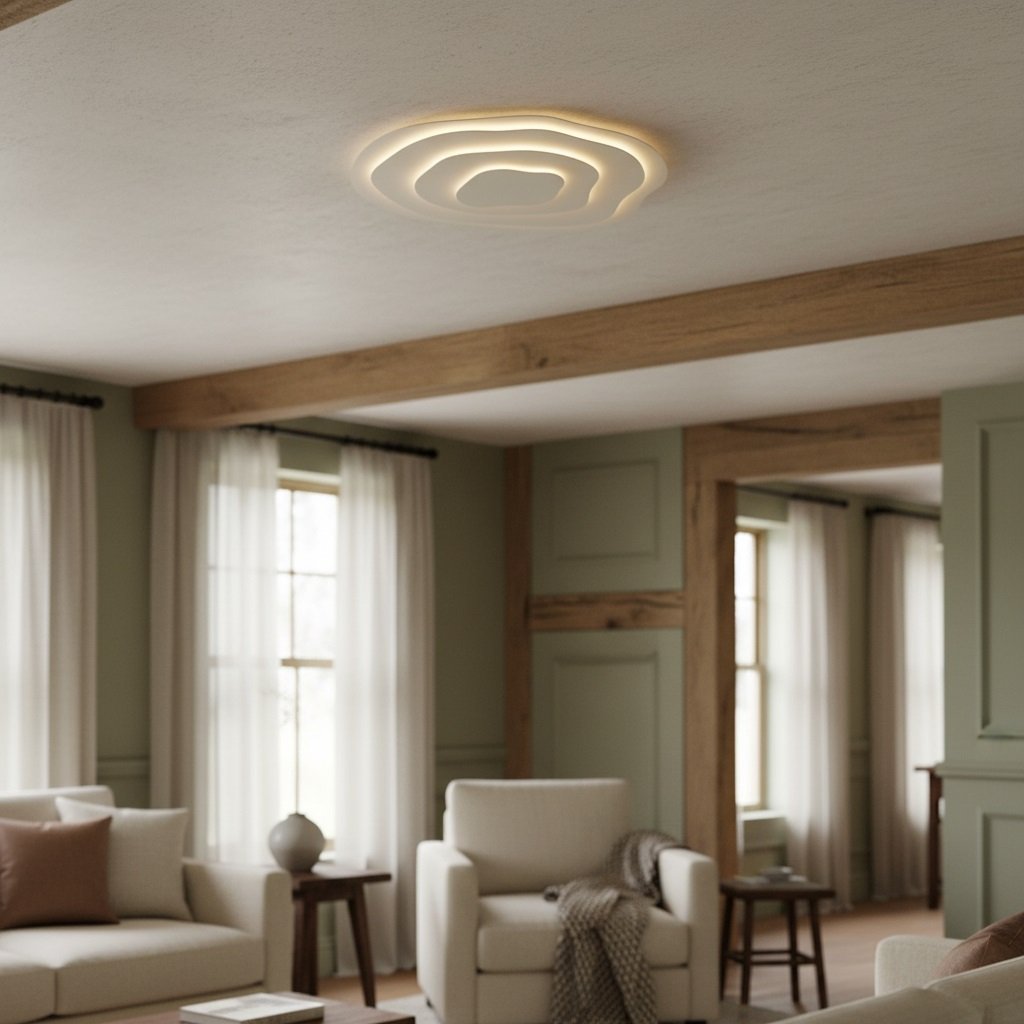 Aeris Mimir Wave-Form Acrylic Ceiling Light Modern Minimalist Surface Mount Lamp Living Room & Bedroom