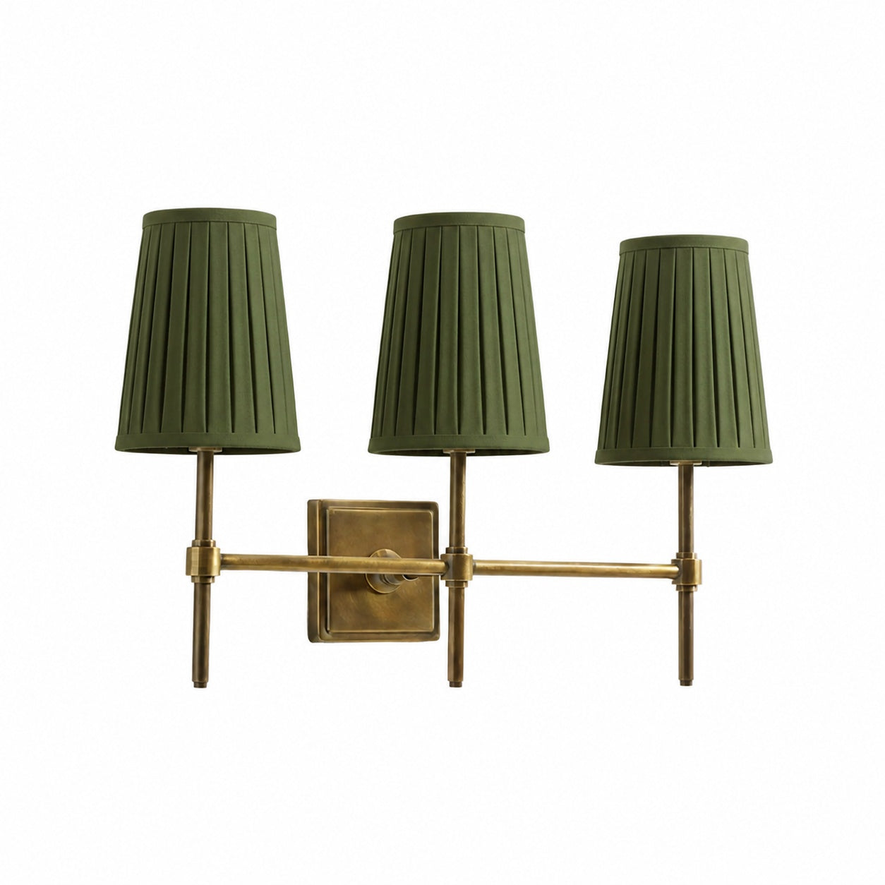 Derlina White Linen Shades Wall Lamp – Retro Metal Multi-Head Lighting Fixture