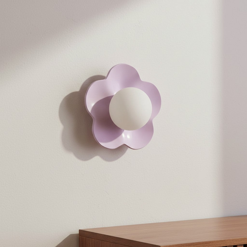 Florixa Blooming Flower Wall Sconce - Plug-in and Hardwired Lamp for Bedroom Decor