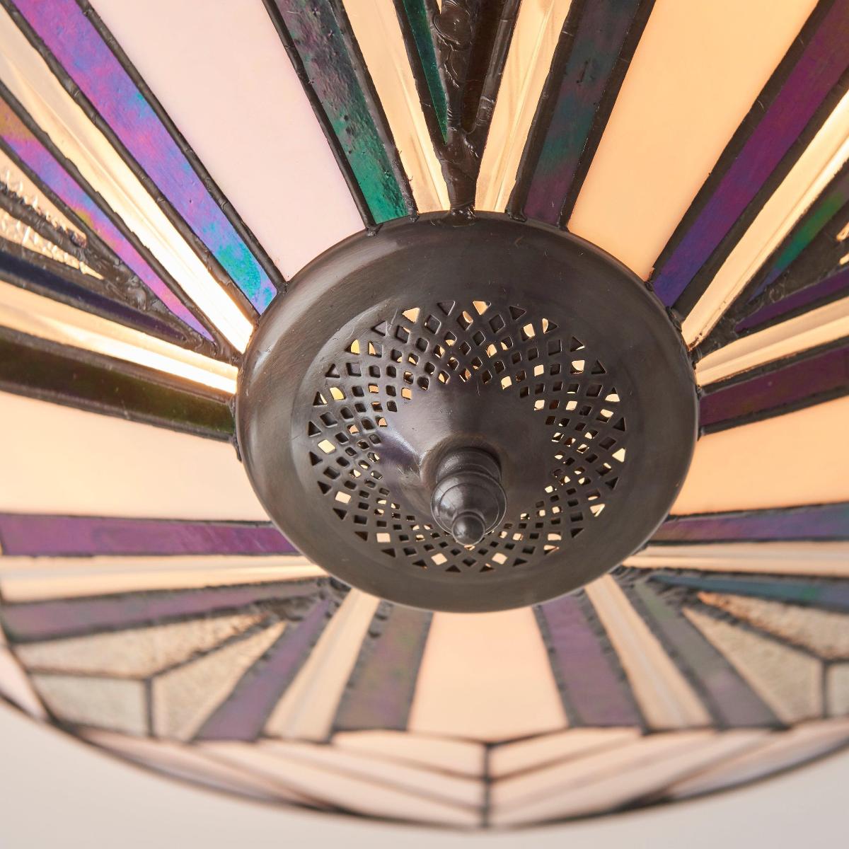 TF Astoria Modern Deco Flush Mount Ceiling Light with Textured Glass – Elegant Home Lighting Fixture